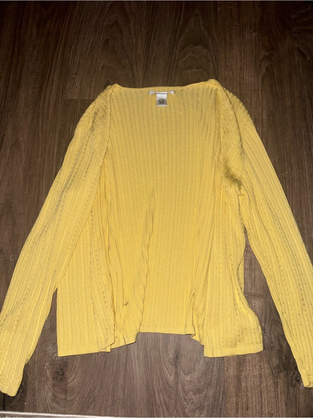 Women's Open-Front Ribbed Cardigan in Yellow